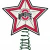 Discount - Ohio State Buckeyes Light Up Art Glass Tree Topper