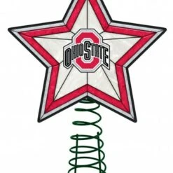 Discount - Ohio State Buckeyes Light Up Art Glass Tree Topper