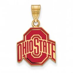 Discount - Ohio State Buckeyes Sterling Silver Gold Plated Medium Pendant