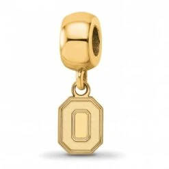 Discount - Ohio State Buckeyes Sterling Silver Gold Plated Extra Small Dangle Bead