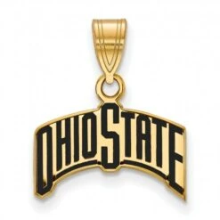 Discount - Ohio State Buckeyes Sterling Silver Gold Plated Medium Enameled Pendant