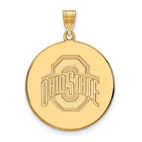 Discount - Ohio State Buckeyes Sterling Silver Gold Plated Extra Large Disc Pendant 1 Discount - Ohio State Buckeyes Sterling Silver Gold Plated Extra Large Disc Pendant