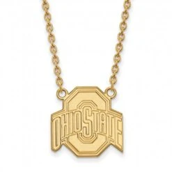 Discount - Ohio State Buckeyes NCAA Sterling Silver Gold Plated Large Pendant Necklace