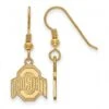 Discount - Ohio State Buckeyes NCAA Sterling Silver Gold Plated Small Dangle Earrings