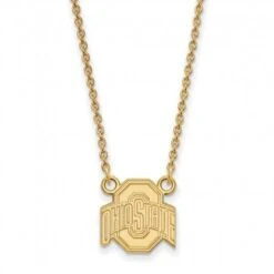 Discount - Ohio State Buckeyes NCAA Sterling Silver Gold Plated Small Pendant Necklace