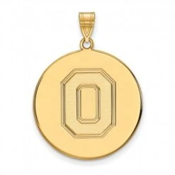 Discount - Ohio State Buckeyes Sterling Silver Gold Plated Extra Large Disc Pendant