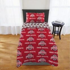 Discount - Ohio State Buckeyes Rotary Twin Bed in a Bag Set