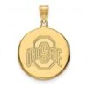Discount - Ohio State Buckeyes Sterling Silver Gold Plated Large Disc Pendant