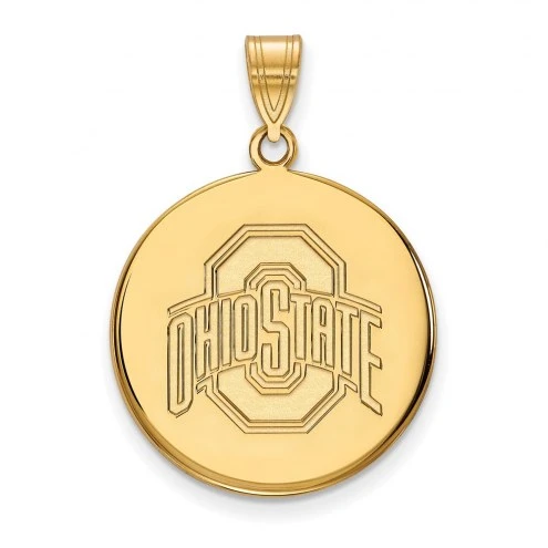 Discount - Ohio State Buckeyes Sterling Silver Gold Plated Large Disc Pendant 1 Discount - Ohio State Buckeyes Sterling Silver Gold Plated Large Disc Pendant