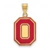 Discount - Ohio State Buckeyes Sterling Silver Gold Plated Large Enameled Pendant