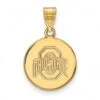 Discount - Ohio State Buckeyes Sterling Silver Gold Plated Medium Disc Pendant