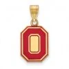 Discount - Ohio State Buckeyes Sterling Silver Gold Plated Medium Enameled Pendant