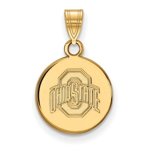 Discount - Ohio State Buckeyes Sterling Silver Gold Plated Small Disc Pendant 1 Discount - Ohio State Buckeyes Sterling Silver Gold Plated Small Disc Pendant