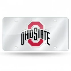 Discount - Ohio State Buckeyes Silver Laser Cut License Plate