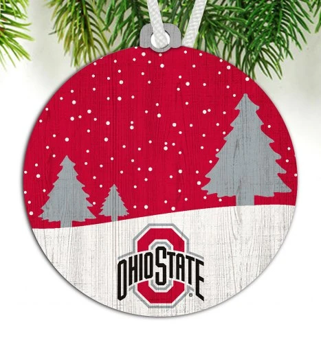 Discount - Ohio State Buckeyes Snow Scene Ornament 1 Discount - Ohio State Buckeyes Snow Scene Ornament