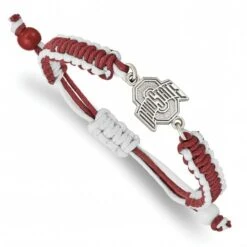 Discount - Ohio State Buckeyes Stainless Steel Adjustable Cord Bracelet
