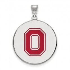 Discount - Ohio State Buckeyes Sterling Silver Extra Large Enameled Disc Pendant
