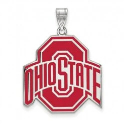 Discount - Ohio State Buckeyes Sterling Silver Extra Large Enameled Pendant