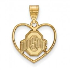 Discount - Ohio State Buckeyes Sterling Silver Gold Plated Heart Pendant