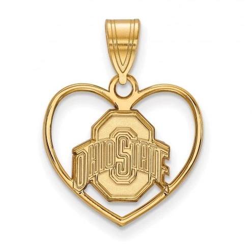 Discount - Ohio State Buckeyes Sterling Silver Gold Plated Heart Pendant 1 Discount - Ohio State Buckeyes Sterling Silver Gold Plated Heart Pendant