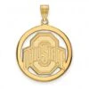 Discount - Ohio State Buckeyes Sterling Silver Gold Plated Large Circle Pendant