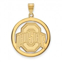 Discount - Ohio State Buckeyes Sterling Silver Gold Plated Large Circle Pendant