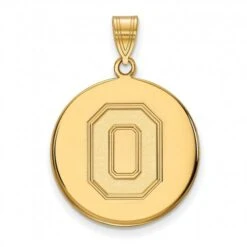 Discount - Ohio State Buckeyes Sterling Silver Gold Plated Large Disc Pendant