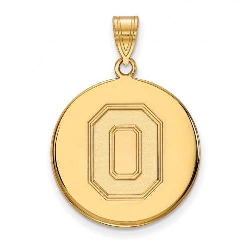 Discount - Ohio State Buckeyes Sterling Silver Gold Plated Large Disc Pendant 1 Discount - Ohio State Buckeyes Sterling Silver Gold Plated Large Disc Pendant