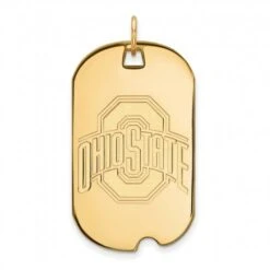 Discount - Ohio State Buckeyes Sterling Silver Gold Plated Large Dog Tag