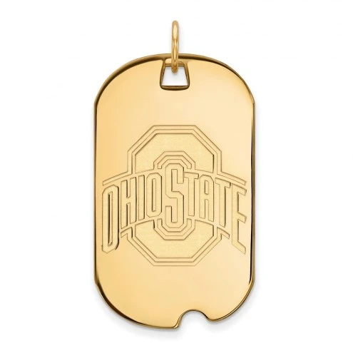 Discount - Ohio State Buckeyes Sterling Silver Gold Plated Large Dog Tag