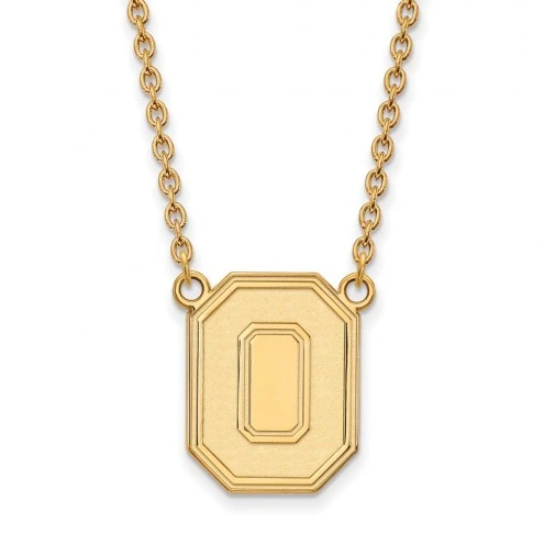 Discount - Ohio State Buckeyes Sterling Silver Gold Plated Large Pendant Necklace 1 Discount - Ohio State Buckeyes Sterling Silver Gold Plated Large Pendant Necklace