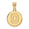 Discount - Ohio State Buckeyes Sterling Silver Gold Plated Medium Disc Pendant