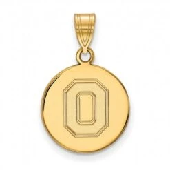 Discount - Ohio State Buckeyes Sterling Silver Gold Plated Medium Disc Pendant