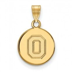 Discount - Ohio State Buckeyes Sterling Silver Gold Plated Small Disc Pendant