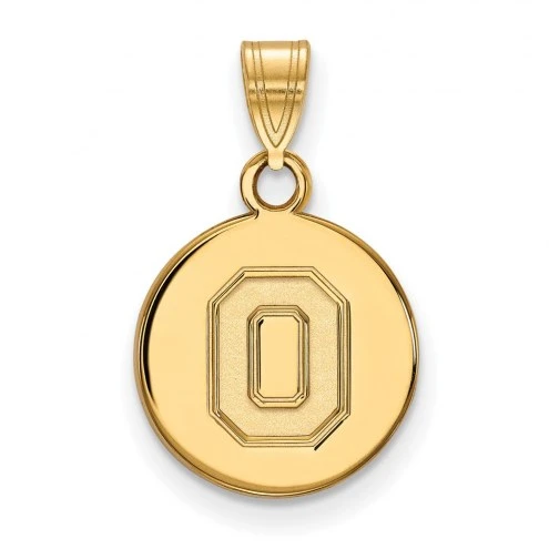 Discount - Ohio State Buckeyes Sterling Silver Gold Plated Small Disc Pendant 1 Discount - Ohio State Buckeyes Sterling Silver Gold Plated Small Disc Pendant