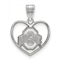 Discount - Ohio State Buckeyes Sterling Silver Heart Pendant