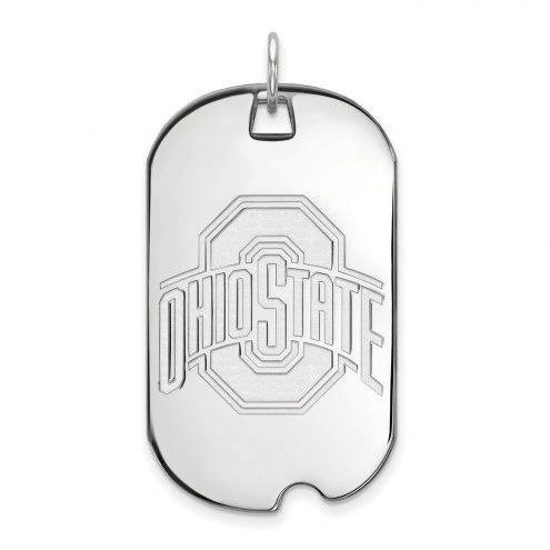 Discount - Ohio State Buckeyes Sterling Silver Large Dog Tag 1 Discount - Ohio State Buckeyes Sterling Silver Large Dog Tag