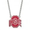 Discount - Ohio State Buckeyes Sterling Silver Large Enameled Pendant Necklace