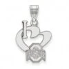 Discount - Ohio State Buckeyes Sterling Silver Large I Love Logo Pendant