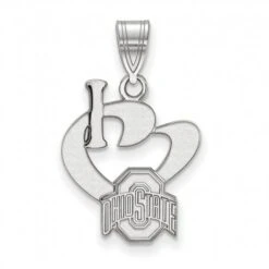 Discount - Ohio State Buckeyes Sterling Silver Large I Love Logo Pendant