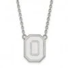 Discount - Ohio State Buckeyes Sterling Silver Large Pendant Necklace