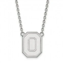 Discount - Ohio State Buckeyes Sterling Silver Large Pendant Necklace
