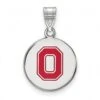 Discount - Ohio State Buckeyes Sterling Silver Medium Enameled Disc Pendant