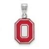 Discount - Ohio State Buckeyes Sterling Silver Medium Enameled Pendant