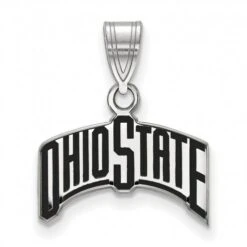 Discount - Ohio State Buckeyes Sterling Silver Medium Enameled Pendant