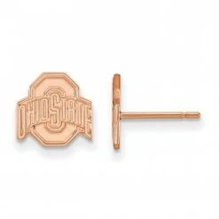 Discount - Ohio State Buckeyes Sterling Silver Rose Gold Plated Extra Small Post Earrings