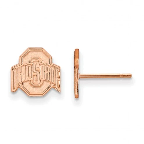 Discount - Ohio State Buckeyes Sterling Silver Rose Gold Plated Extra Small Post Earrings 1 Discount - Ohio State Buckeyes Sterling Silver Rose Gold Plated Extra Small Post Earrings