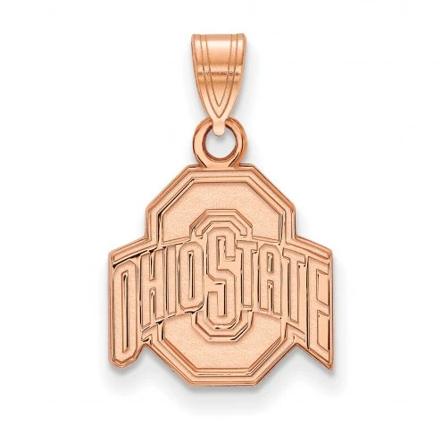 Discount - Ohio State Buckeyes Sterling Silver Rose Gold Plated Small Pendant 1 Discount - Ohio State Buckeyes Sterling Silver Rose Gold Plated Small Pendant