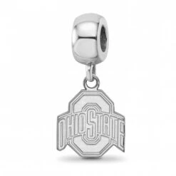 Discount - Ohio State Buckeyes Sterling Silver Small Dangle Bead