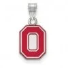 Discount - Ohio State Buckeyes Sterling Silver Small Enamel Pendant